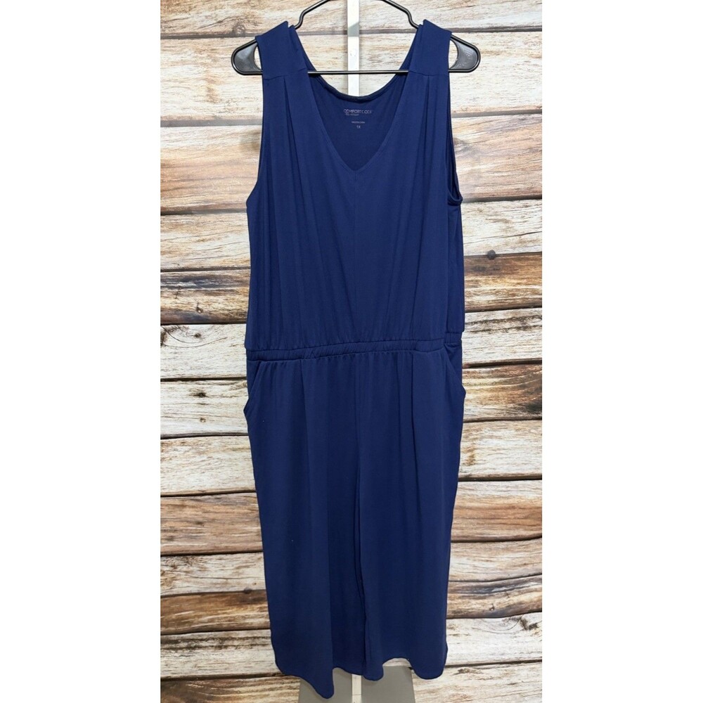 Comfort Code Women's Wide-Leg Navy Blue Capri Jumper Soft Sz 1X Cuddl Duds